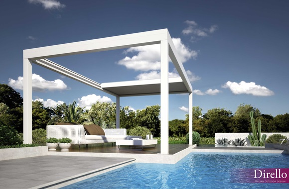Dirello pergole z vrtljivimi in zložljivimi lamelami
